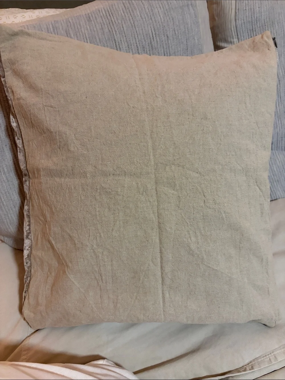 pair of West Elm luxe velvet Linen-Blend Throw Pillow Covers in grey. size20x20
